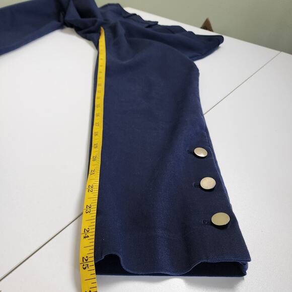Talbots Womens Hampshire Ankle Trouser Pants 12P Navy Blue Button‎ Cuff Stretch - Picture 12 of 13